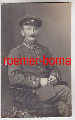 72178 Foto Ak Worms Soldat des XVIII. Armeekorps 39. Regt. 1. Weltkrieg