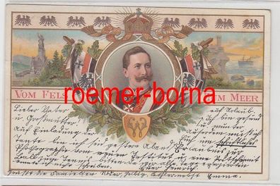 73022 Ak Kaiser Wilhelm II 'Vom Fels zum Meer' 1899