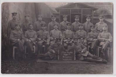 90576 Foto Ak 1. Komp. Ersatz Abteilung Jäger 13 Kriegsjahr 1915