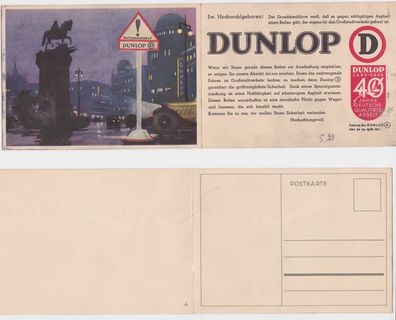 11898 Doppel Klapp Ak Dunlop Rutschasphalt um 1930