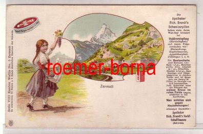 68598 Reklame Ak Zermatt Apotheker Brandts Schweizerpillen um 1900