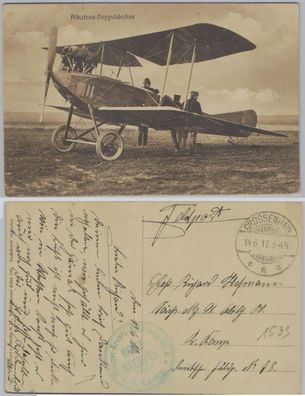 98144 Feldpost Ak Albatros Doppeldecker Flieger Ersatz Abteilung 6, 1917