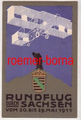 81139 Luftfahrt Ak Rundflug durch Sachsen vom 20. bis 29. Mai 1911 aus Chemnitz