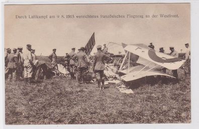 83811 Ak vernichtetes französisches Flugzeug am 9.8.1915