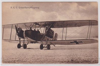 98501 Ak A.E.G. Gross-Kampfflugzeug im 1. Weltkrieg um 1915