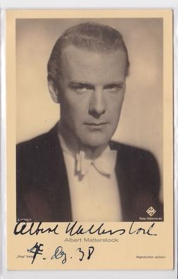 83776 Autograph Karte Deutscher Schauspieler Albert Matterstock 1938