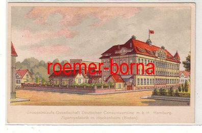 74508 Reklame Ak Zigarettenfabrik in Hockenheim (Baden) um 1910