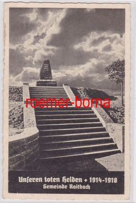 84664 Ak Gemeinde Raitbach 'Unseren toten Helden 1914-1918' Kriegerdenkmal
