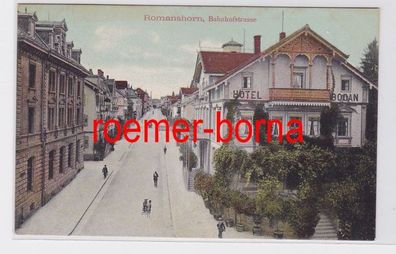 81815 Ak Romanshorn Bahnhofstrasse mit Hotel Bodan 1909