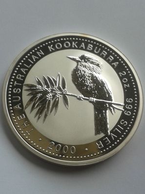 2$ 2000 2 Unzen 62,2g 999er Silber Australien Kookaburra 2 Dollars 2000 Kookaburra