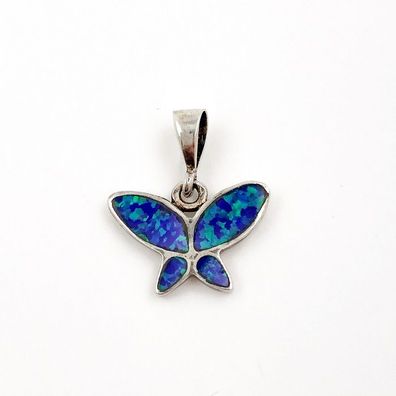 Schmetterling Anhänger mit Opal aus 925er Silber