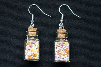 Bunte Perlen Vorratsglas Ohrringe Miniblings Zuckerperlen Bonbonglas Bonboniere