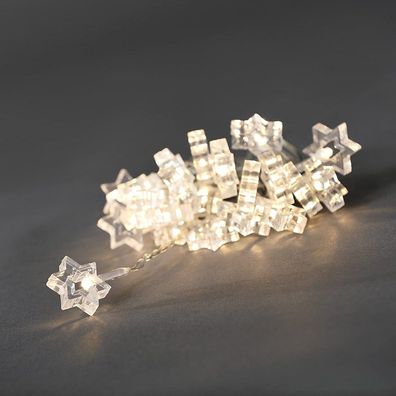 LED Lichterkette "klare Sterne" 24er weiß innen 5,3m Konstsmide 4090-103