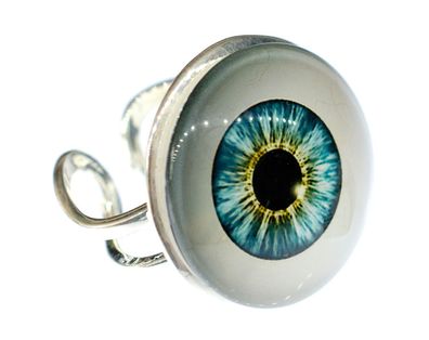 Augenring Ring Auge Miniblings Fingerring Halloween Grusel Horror Augapfel 25mm
