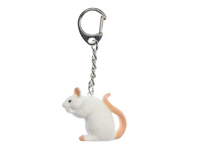 Ratte Schlüsselanhänger Miniblings Anhänger Schlüsselring Maus Halloween weiß