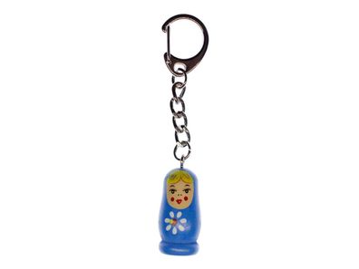 Babuschka Schlüsselanhänger Miniblings Matroschka Puppe Russland Holz blau