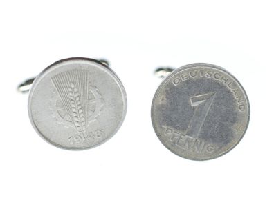 1 Pfennig DDR Manschettenknöpfe Miniblings Ostalgie Münzen Geld Groschen alt