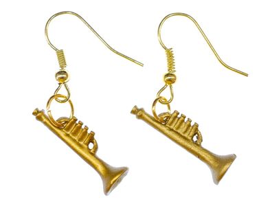 Trompeten Ohrringe Miniblings Trompetenohrring Hänger vergoldet Musik gold MINI