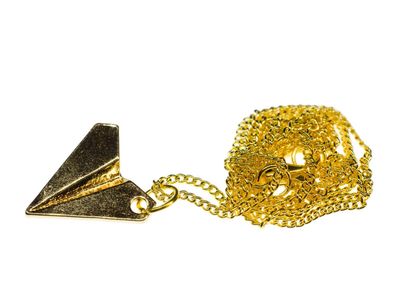 Papierflieger Kette Halskette Miniblings 60cm Origami Flieger Style golden
