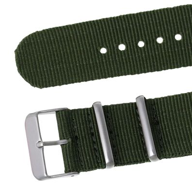 Uhrenarmband Armbanduhr DAU HAU Armband Miniblings Nylon 20mm breit oliv grün