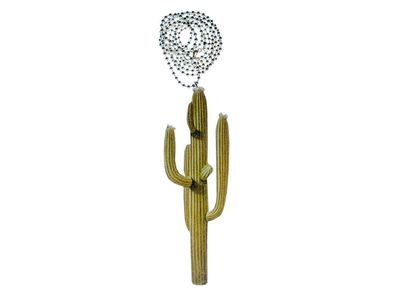 Kaktus Halskette Miniblings Kette 80cm Holz bedruckt realistisch Pflanze groß
