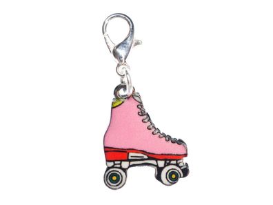 Rollschuh Charm Anhänger Bettelarmband Rollschuhe pink rosa Skate Rollerskates