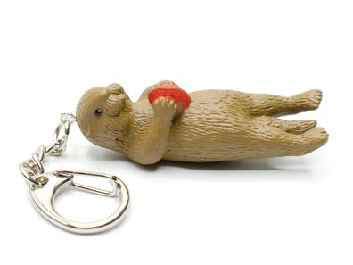Otter Schlüsselanhänger Miniblings Anhänger Tier Seeotter Fischotter rote Muschel
