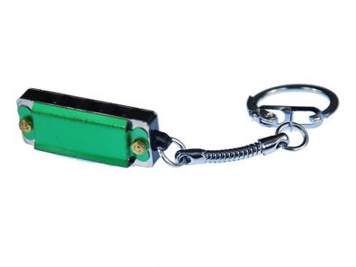 Mini Mundharmonika Schlüsselanhänger Miniblings Anhänger Spielbar Metall Grün