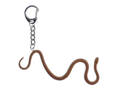Schlange Schlüsselanhänger Miniblings Reptil Reptilien braun Schlangen Gummi