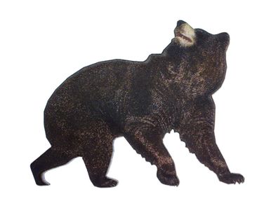 Bär Schwarzbär bedruckt Brosche Miniblings Anstecknadel Holz Tier Wildtier