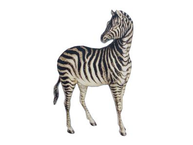Zebra bedruckt Brosche Miniblings Anstecknadel Holz Tier Zoo Pferd Afrika