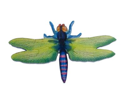 Libelle bedruckt Brosche Miniblings Anstecknadel Holz Insekt Libellen Grün