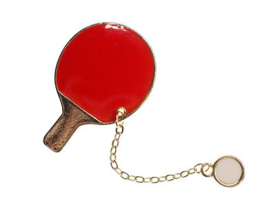 Tischtennisschläger emailliert Brosche Miniblings Metall Ball Sport Tischtennis