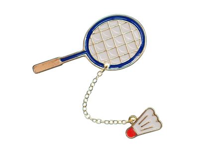 Badmintonschläger Brosche Miniblings Ball Sport Badminton Federball Pin