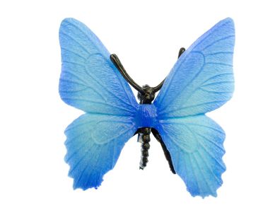 Schmetterling Brosche Miniblings Blau Frühling Falter Fliegen Insekt Gummi