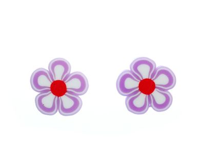 Lila Blume Ohrstecker Miniblings Stecker Ohrringe Blümchen Blumen Violett blumig