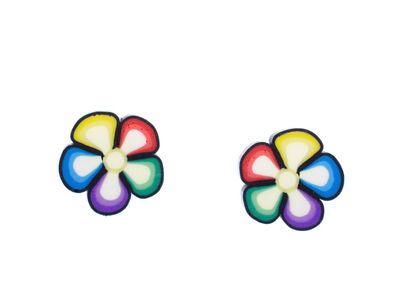 Bunte Blume Ohrstecker Miniblings Stecker Ohrringe Blumen Regenbogenfarben