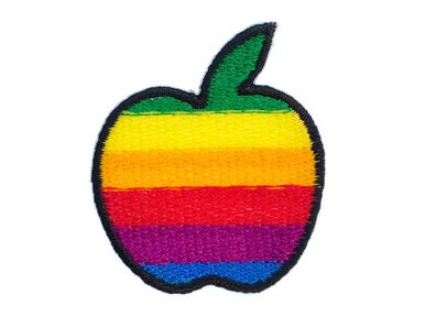 Apfel Regenbogen Bügelbild Aufnäher Aufbügler Miniblings Frucht bunt 3 5x4cm