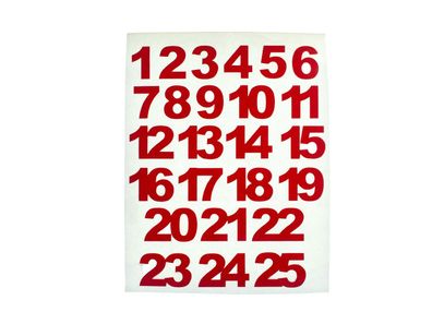 Zahlen Miniblings Sticker rot 24 25 Adventskalender Aufkleber Zahl X-Mas XL 25mm