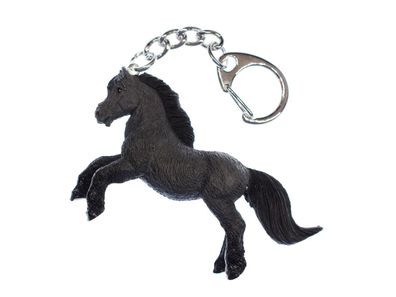 Pferd Schlüsselanhänger Miniblings Rappe Fell Pony Araber schwarz Steigend