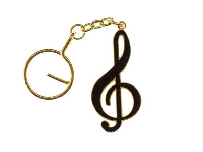 Notenschlüssel Schlüsselanhänger Miniblings Anhänger Musik Noten Schwarz Gold
