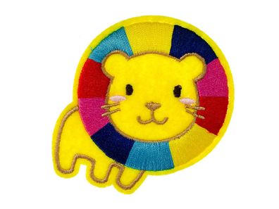 Löwe Regenbogen Mähne Kind Bügelbild Aufnäher Aufbügler Miniblings Tiger 68x65mm