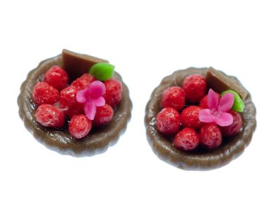 Erdbeerkuchen Ohrstecker Miniblings Stecker Ohrringe Kuchen Törtchen Erdbeeren