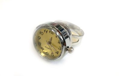 Uhr Funktioniert Ring Miniblings Fingerring Snap Button Uhrzeit Armbanduhr GELB