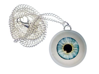 Augenkette Kette Auge Augapfel Halskette Halloween Grusel Horror Spuk 45cm blau