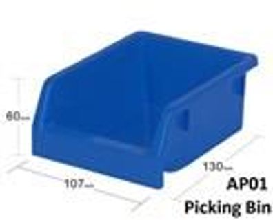 20-er Set Kunststoff Stapelbox blau