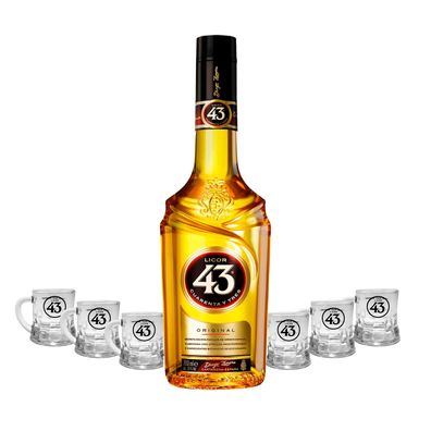 Licor 43 Cuarenta y Tres Set - Licor Cuarenta y Tres 0,7l 700ml (31% Vol) + 6x