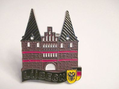 Lübeck Holstentor Metall Magnet Germany Deutschland Souvenir (farbig)