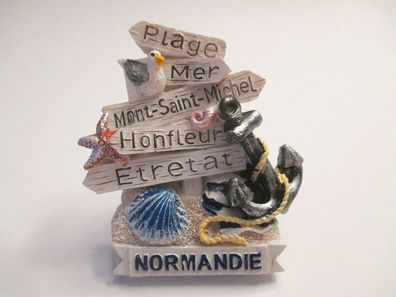 Normandie Magnet Poly Relief Souvenir Honfleur Etretat Mont St. Michel