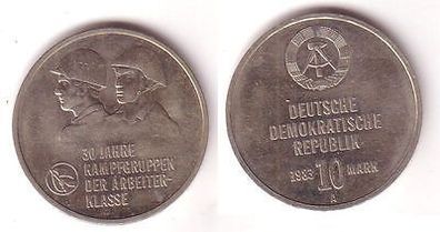 DDR Gedenk Münze 10 Mark 30 Jahre Kampfgruppen 1983 (110006)